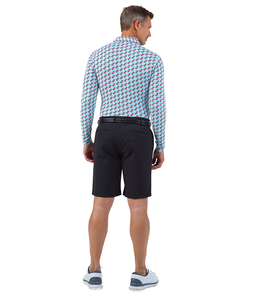 IBKUL Long-Sleeve IceFil&reg; Printed Polo Shirt