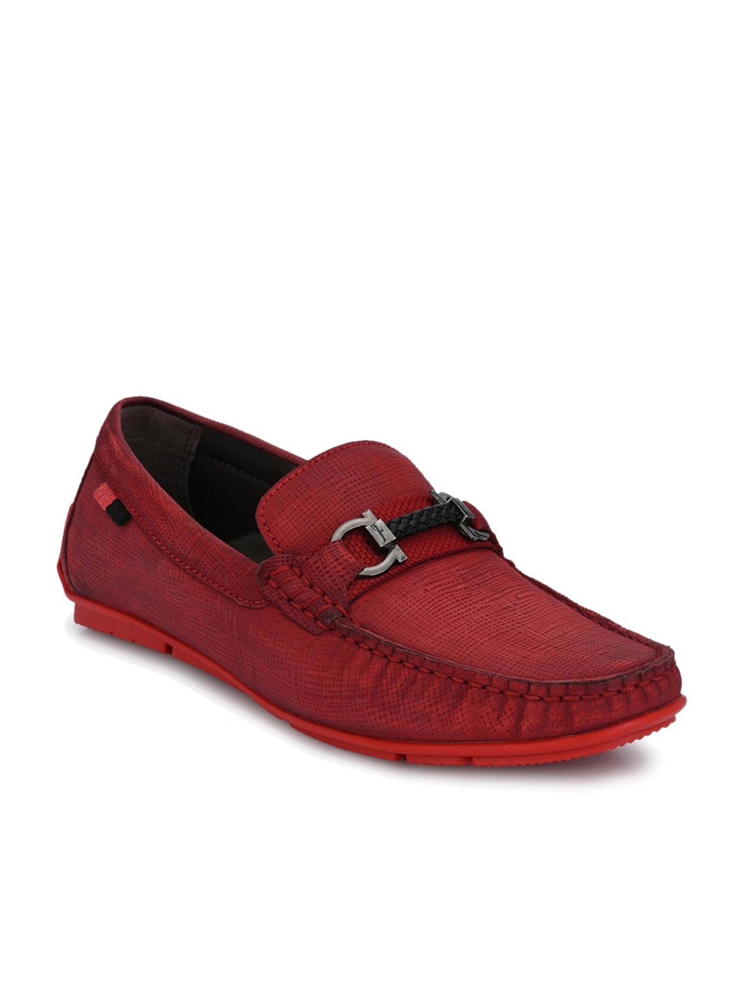 Hitz Men's Red Casual Loafers
