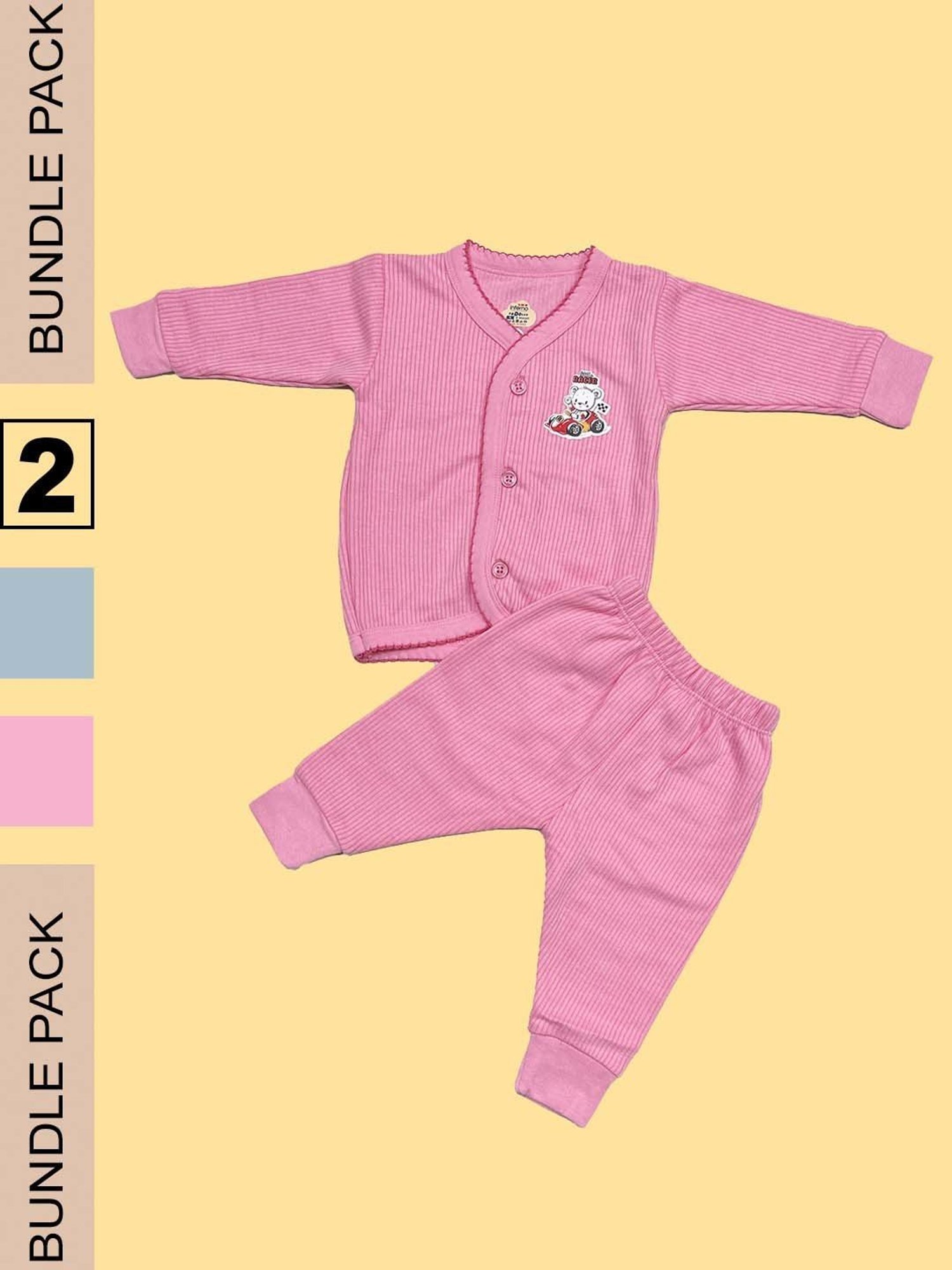 LUX Inferno Kids Blue & Pink Printed Full Sleeves Thermal Set(Pack of 2)