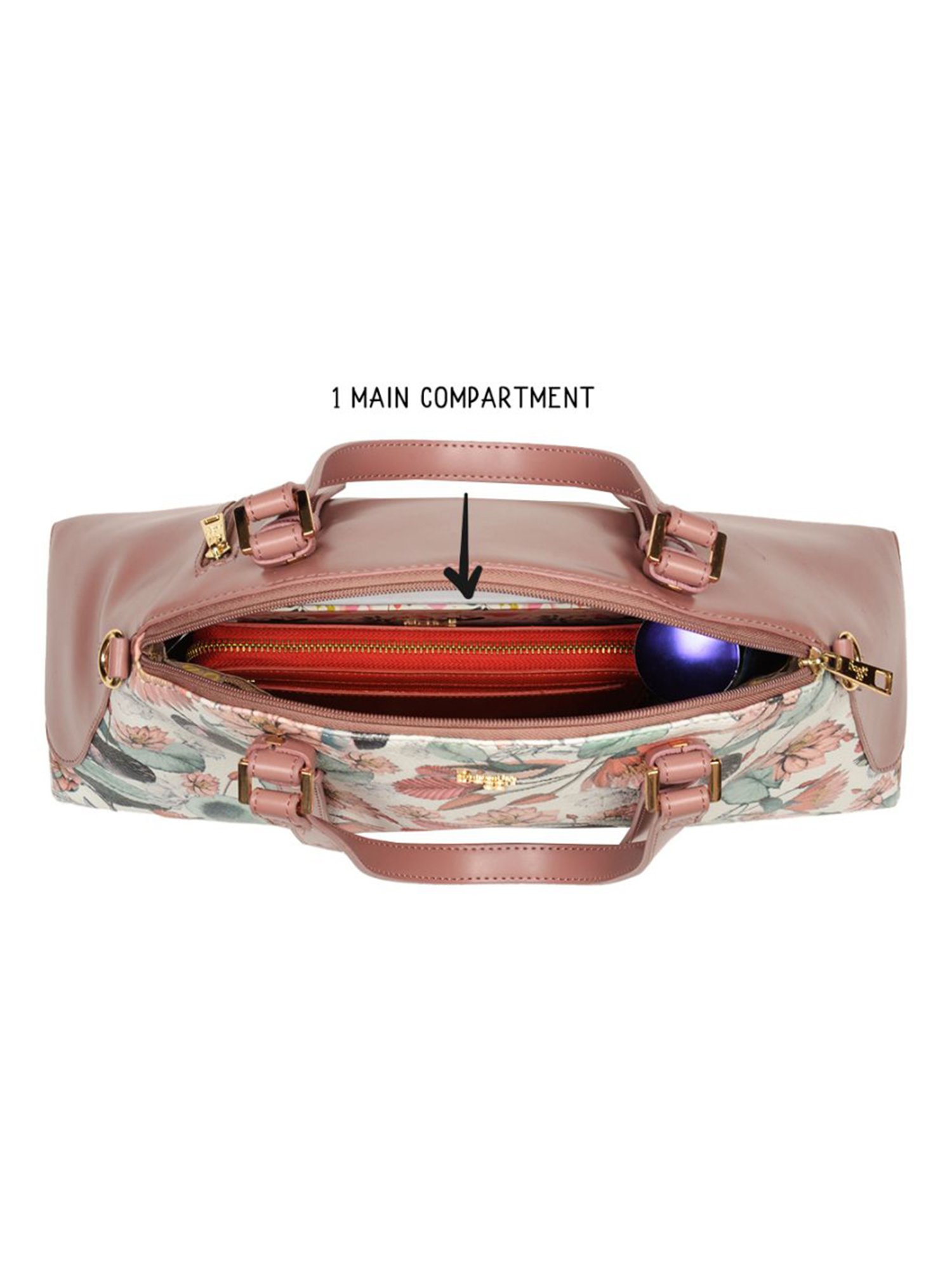 Baggit Pink Printed Medium Handbag