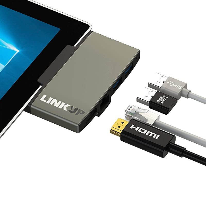 Microsoft Surface GO Compatible Docking Station USB C Dock | 4-in-1 Expansion Hub | HDMI 4K Gigabit Ethernet 2X USB-A 3.0 | Compatible with Original Surface GO Power Plug