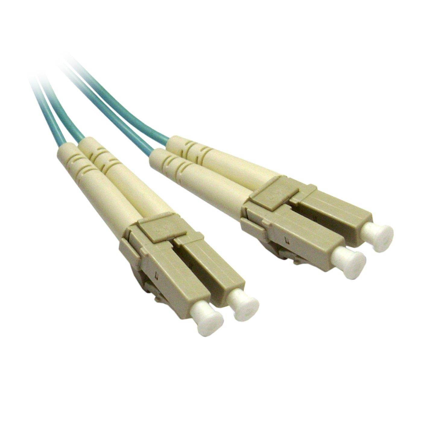 CableWholesale 3 Meter 10 Gigabit Aqua Fiber Optic Cable, LC/LC, Multimode, Duplex, 50/125 10 Feet (LCLC-31003)