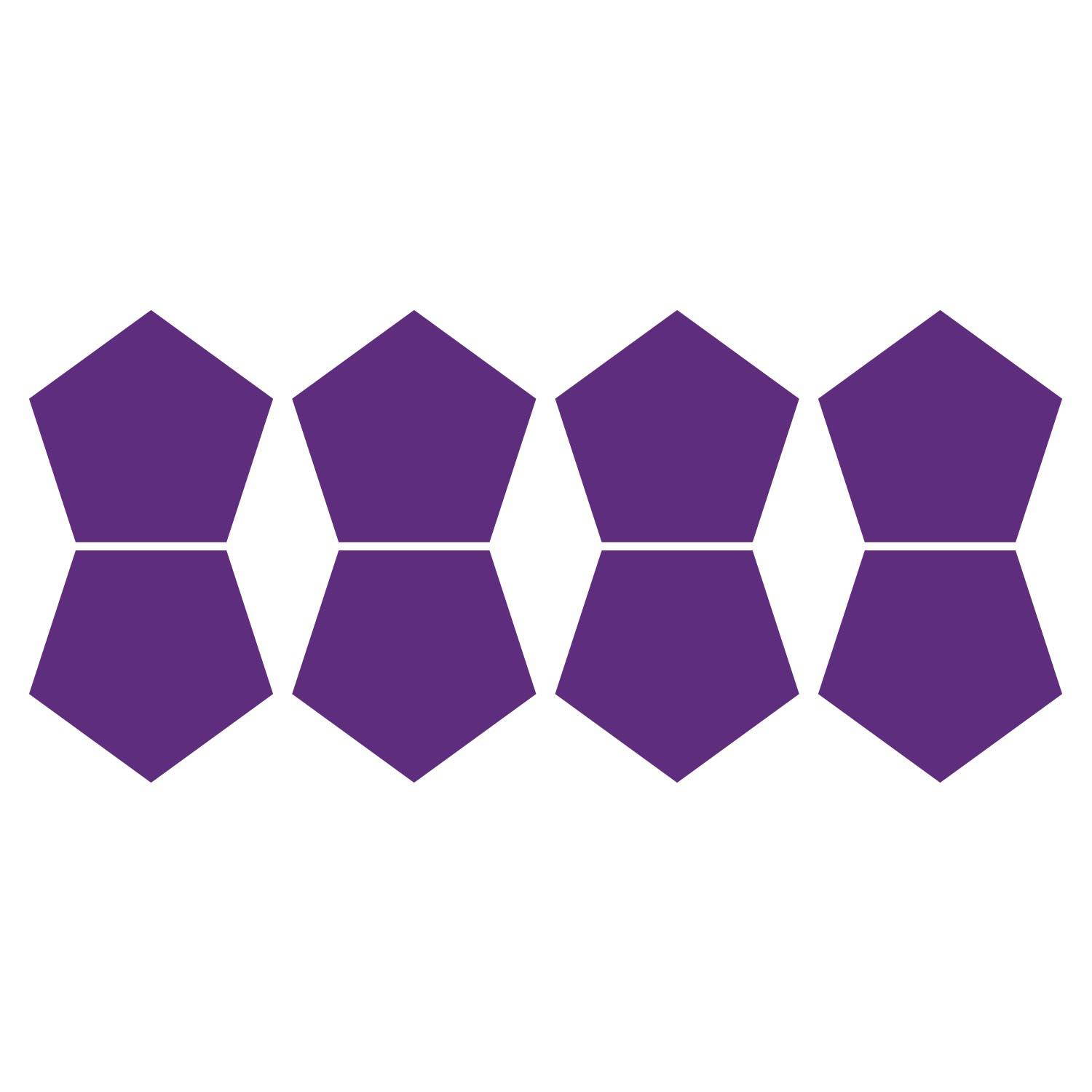 LiteMark 5.5 Inch Red Removable Pentagon Decals - Pack of 8