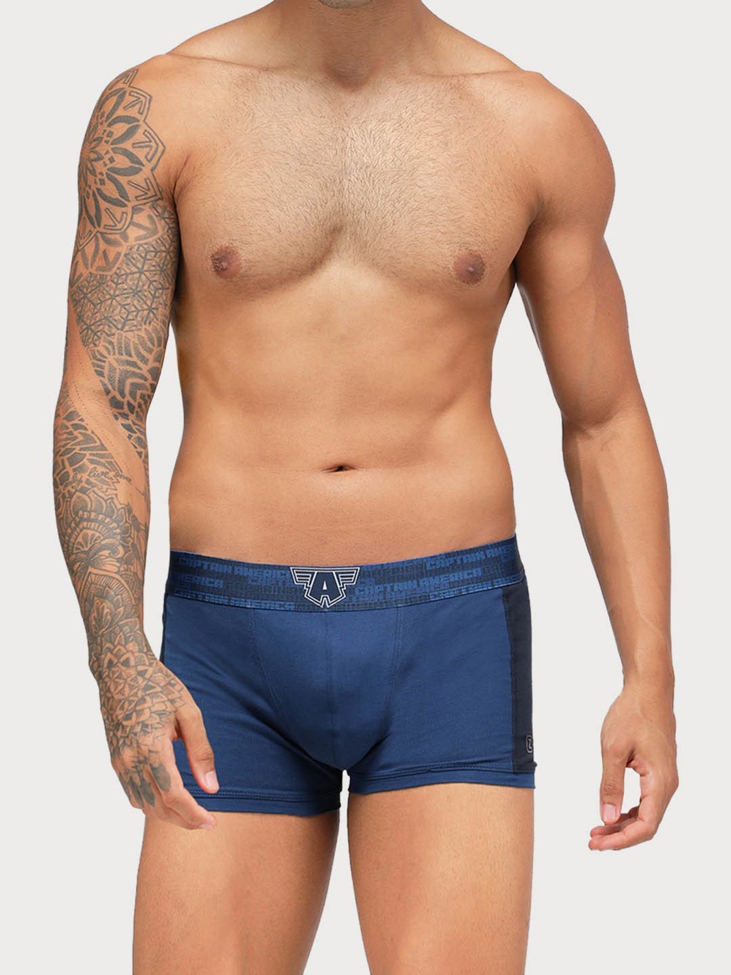 Zoiro Black Jaspe & Navy Jaspe Regular Fit Trunks - Pack Of 2