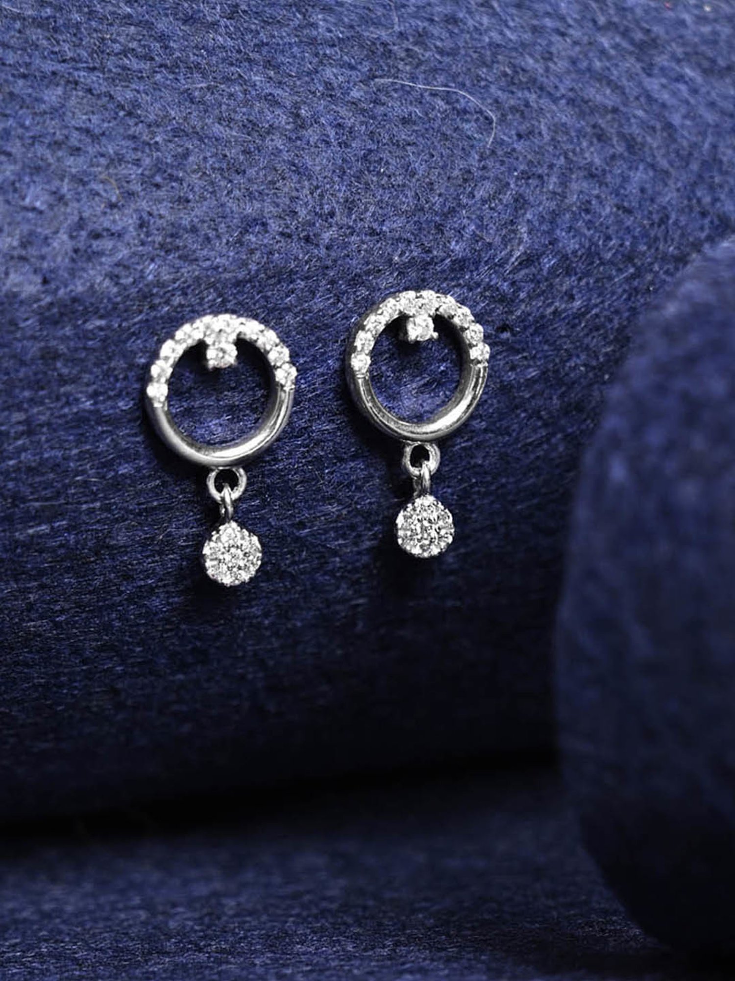 Clara 925 Sterling Silver Platinum Plated Swiss Zirconia Anja Bali Drop Earrings Gift for Women