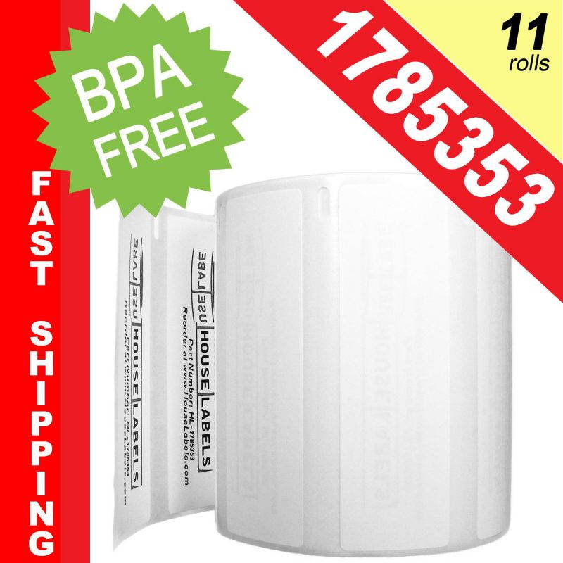 DYMO-Compatible 1785353 High Capacity Labels (3-1/2" x 1-1/8") -- BPA Free! (11 Rolls; 1,050 Labels per Roll)