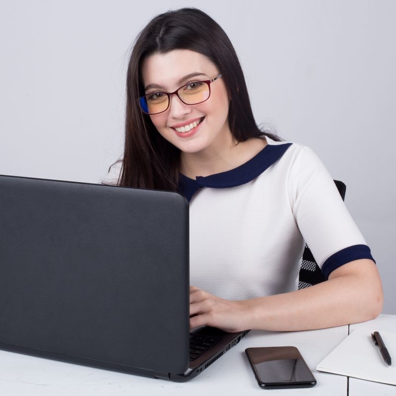 Umizato Super Lightweight Blue Light Blocking Glasses - Computer Gaming for Men Women - Minimalist Design, Anti-Glare UV Filter Blocker, Reduce Eye Strain, Migraine, Light Sensitivity (Orion in Black)