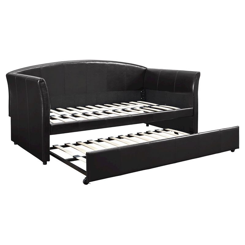 Halle Upholstered Daybed And Trundle Twin Brown/Black - Dorel Home Products