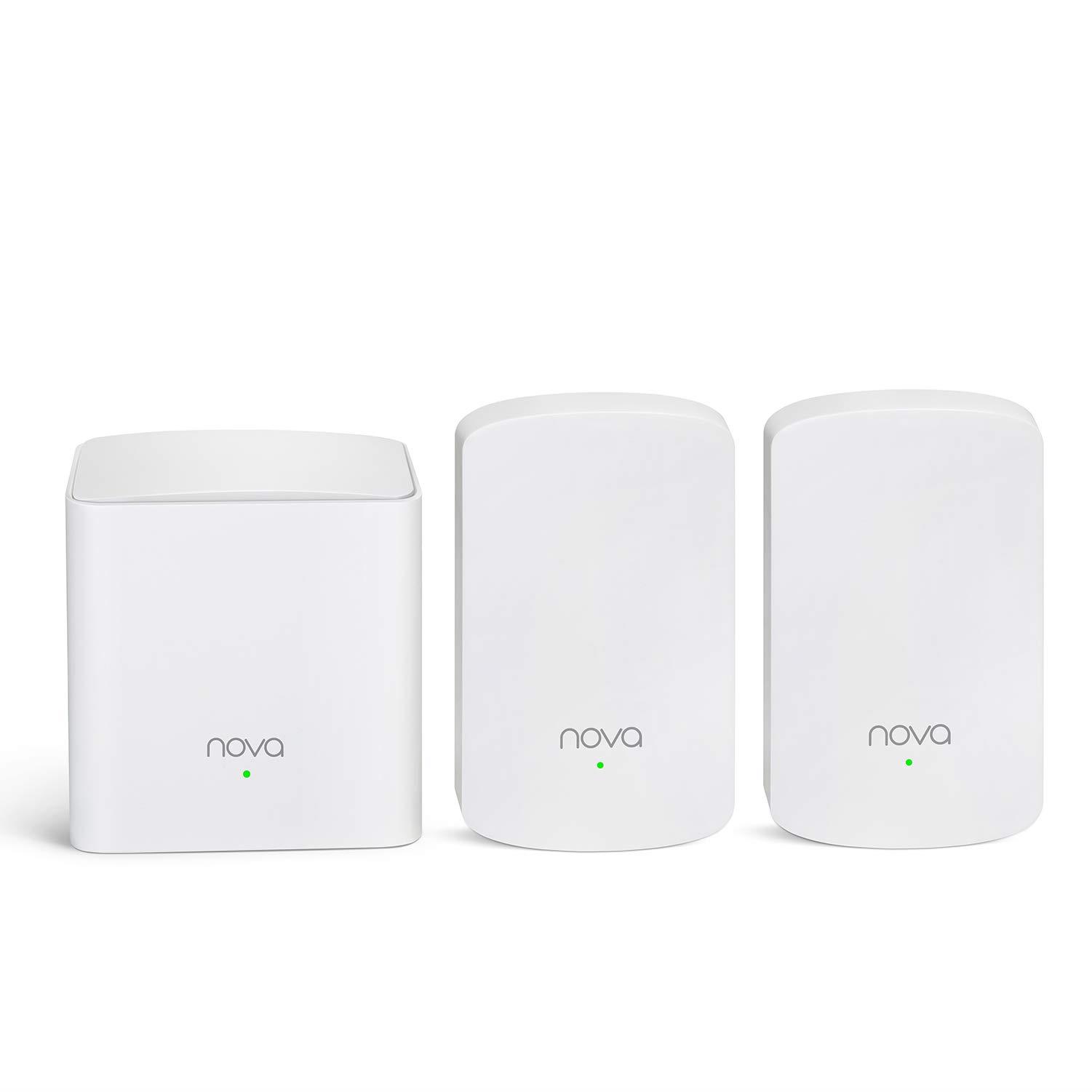 Tenda Nova Whole Home Mesh WiFi System - Replaces Gigabit AC WiFi Router and Extenders, Dual Band, Works with  Alexa, Built for Smart Home, Up to 3, 500 Sq. ft. Coverage (MW5 3-PK).
