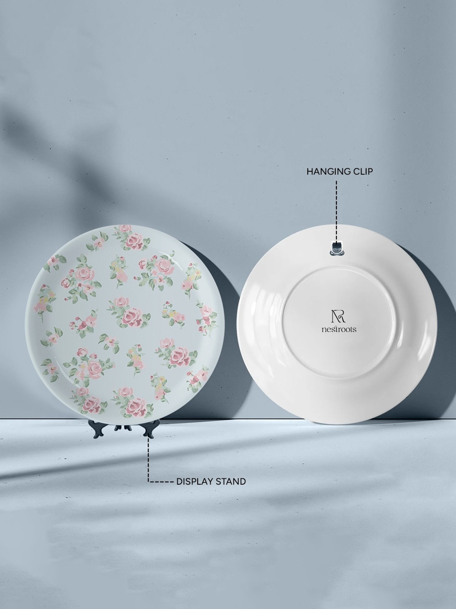 Nestroots Victorian Floral Printed Multicolor Porcelain Wall Plate