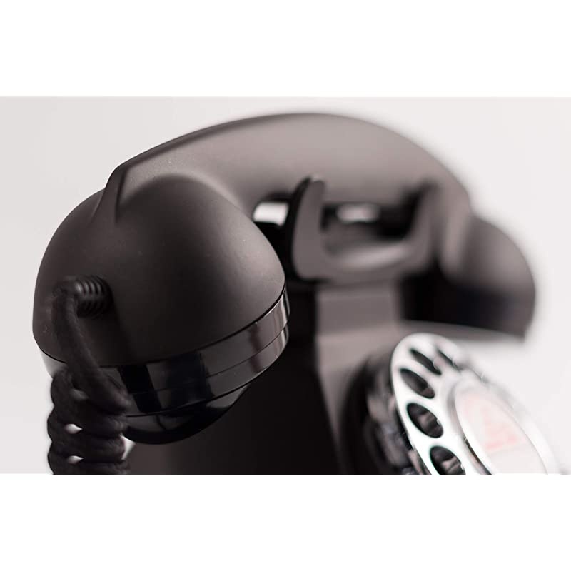 200 Classic Vintage Phone Rotary Dial Cloth Cord Traditional Bell Ring Tone Black