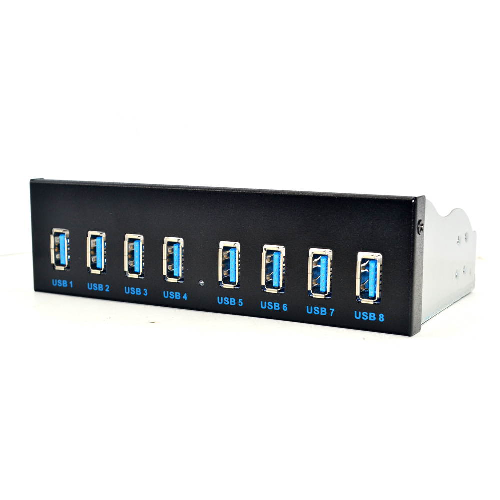 Plugadget 8 Port USB Hub USB3 5.25 USB 3.0 Front Panel Splitters USB 3.0 Hub for PC USB-HUB Multiple USB3.0 HUB Splitter Hubs for Computer