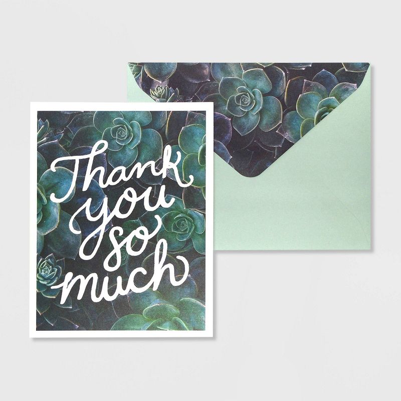 Green Inspired 24ct Succulent Garden Thank You Cards