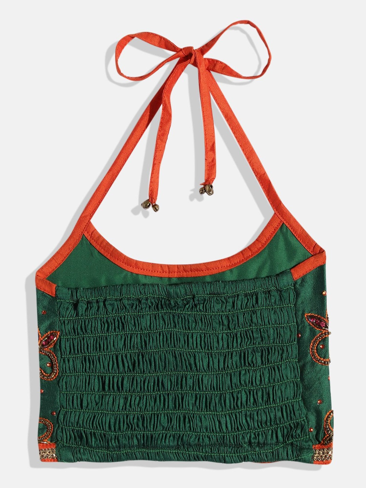 TWISHA Kids Green & Pink Embellished Top with Dhoti