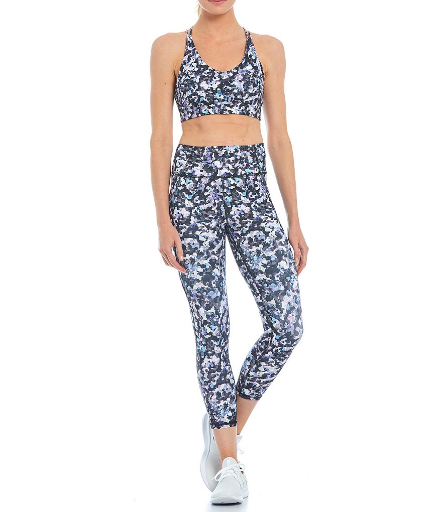 Kinesis Camo Geo Mid Rise Crop Leggings