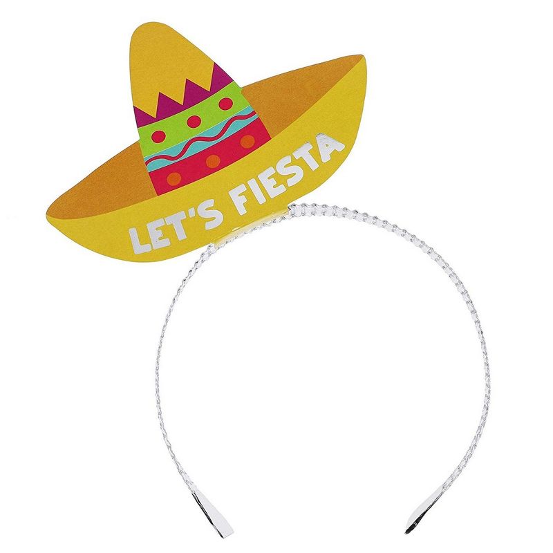 24-Pack Lets Fiesta Sombrero Headbands - Party Accessories for Mexican Theme Parties, Cinco De Mayo, 4 Designs
