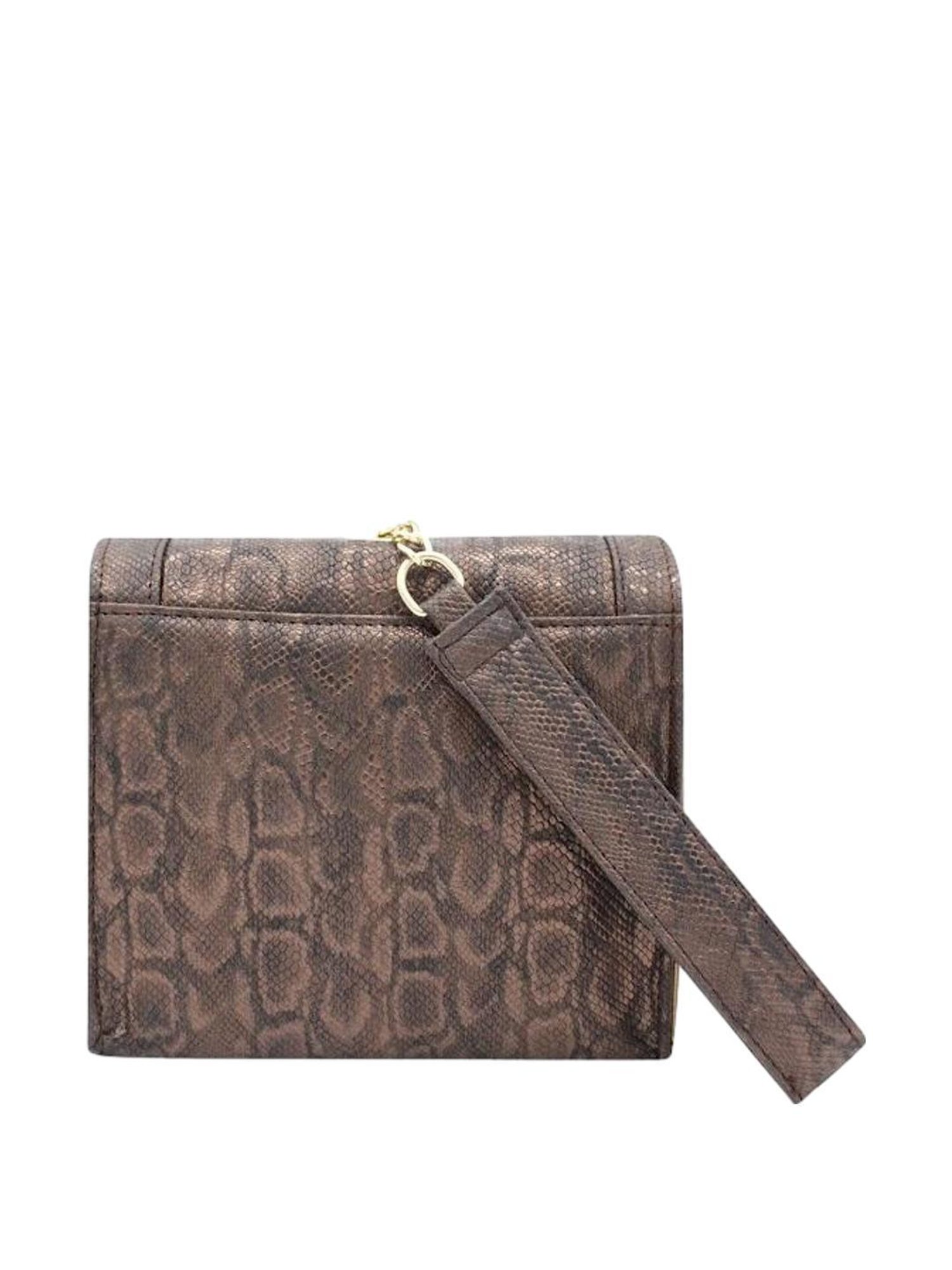 THE HOLISTIK Glititer Brown & Bronze Textured Medium Handbag