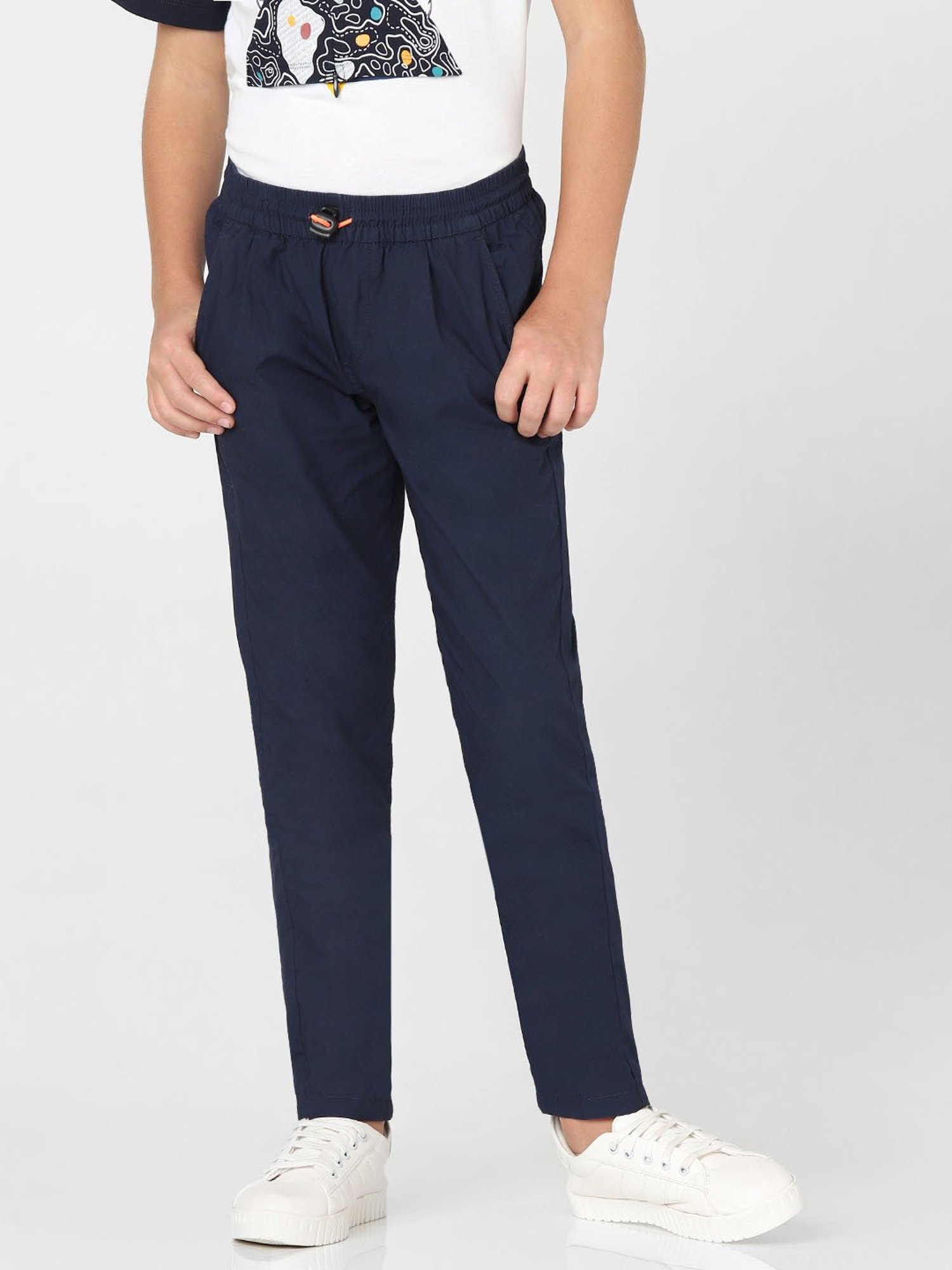 Jack & Jones Junior Navy Solid  Trousers