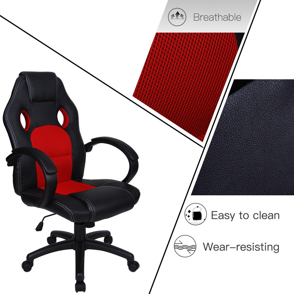 Polar Aurora Office Chair Leather Desk High Back Ergonomic Adjustable pc Chair