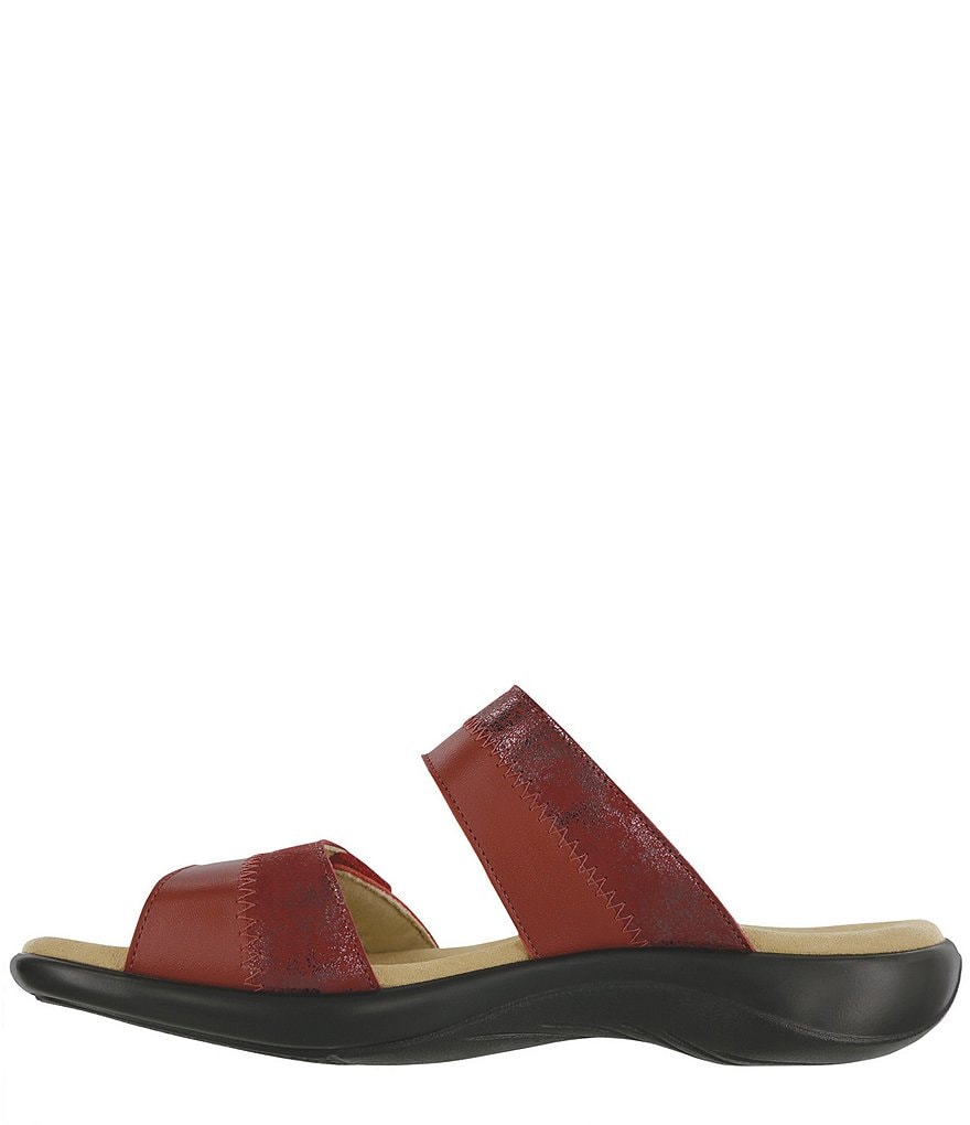 SAS Nudu Printed Leather Wedge Slides