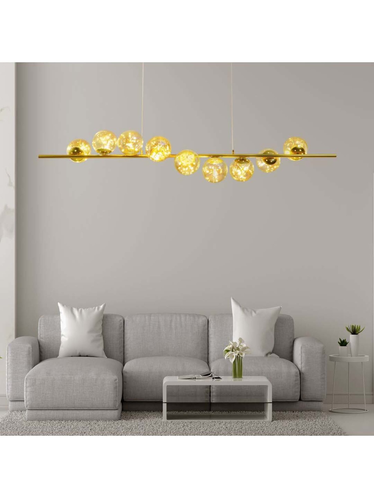Kapoor E Illuminations Hardware Brass Glass Led Chandelier