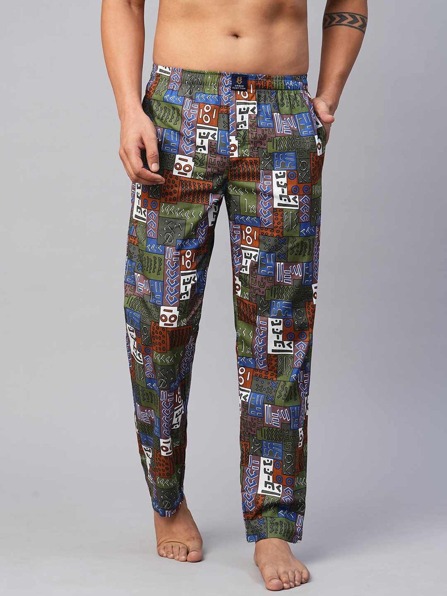 Urban Scottish Multicolored Regular Fit Printed Lounge Pants