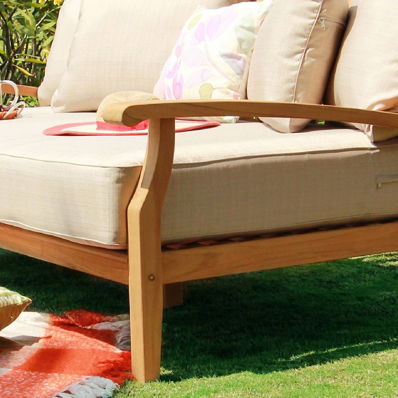 Caterina Teak Daybed with Cushion - Beige - Cambridge Casual