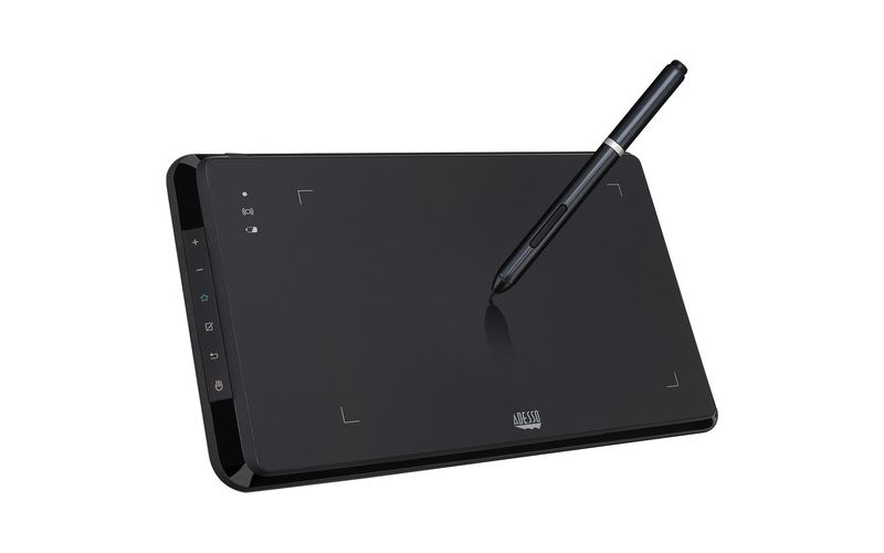 Adesso CyberTablet W9 - 8 x 5 in. Wireless Graphics Tablet - Graphics Tablet - 8" x 5" - 5080 lpi Wireless - Radio Frequency - 2048 Pressure Level