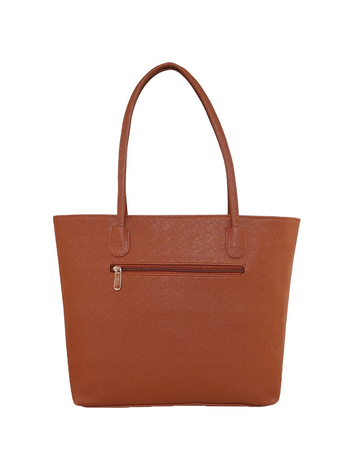 Giordano Brown & Black Color Block Large Shoulder Handbag