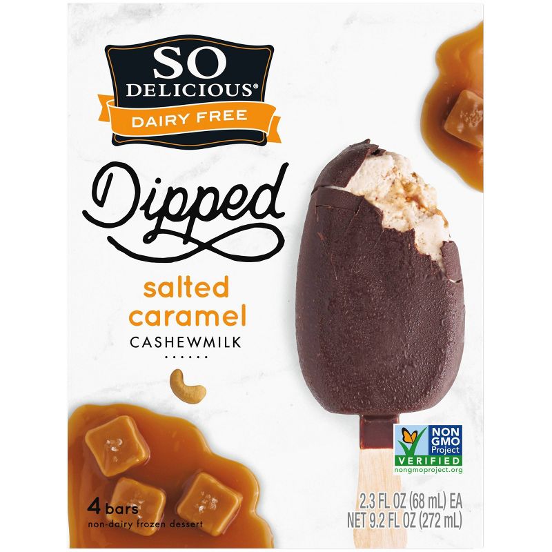 So Delicious Dipped Salted Caramel Cashew Milk Non-Dairy Frozen Dessert Bar - 4ct/ 9.2oz