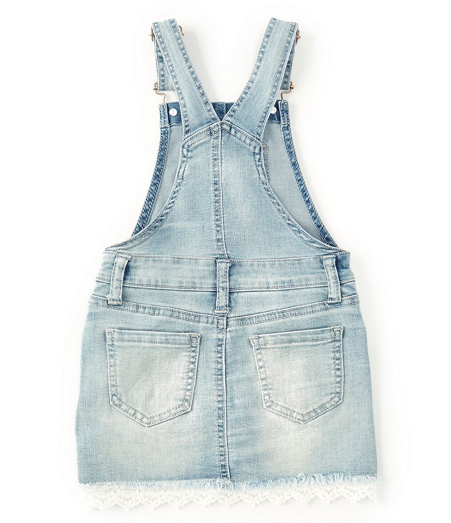 Hippie Girl Little Girls 4T-6X Distressed Crocheted-Trim Denim Skirtall