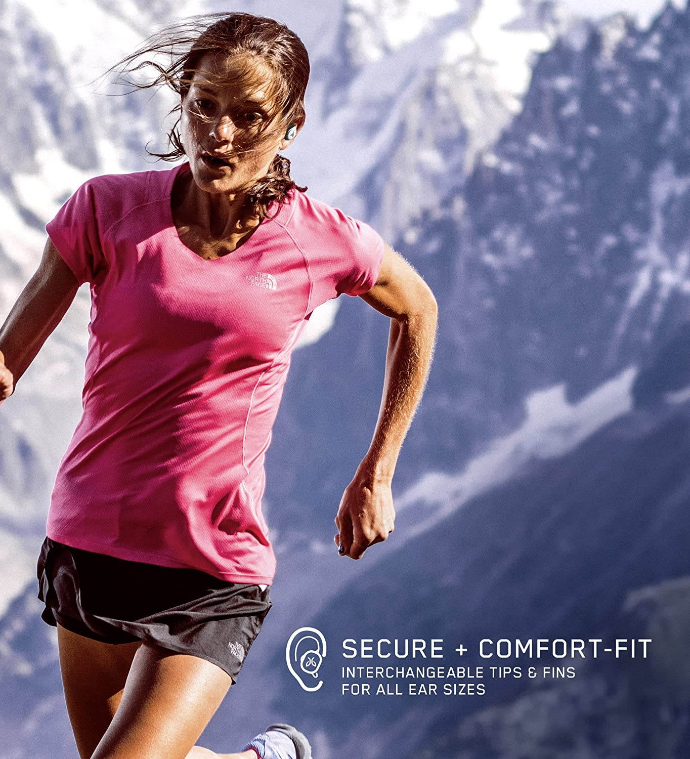 Jaybird RUN True Wireless Headphones for Running, Secure Fit, Sweat-Proof and Water Resistant, Custom Sound, 12 Hours In Your Pocket, Music + Calls (Jet)