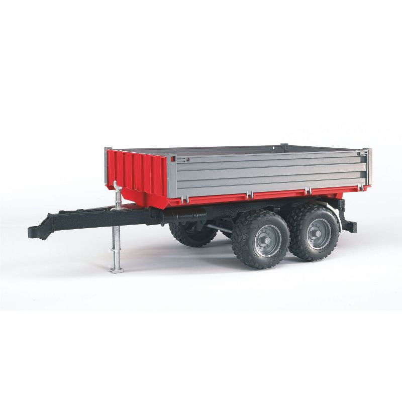 Bruder Tipping Trailer Accessory with Hitch for Farm Tractors, Construction & Forestry Trucks, Realistic Foldable Side Walls