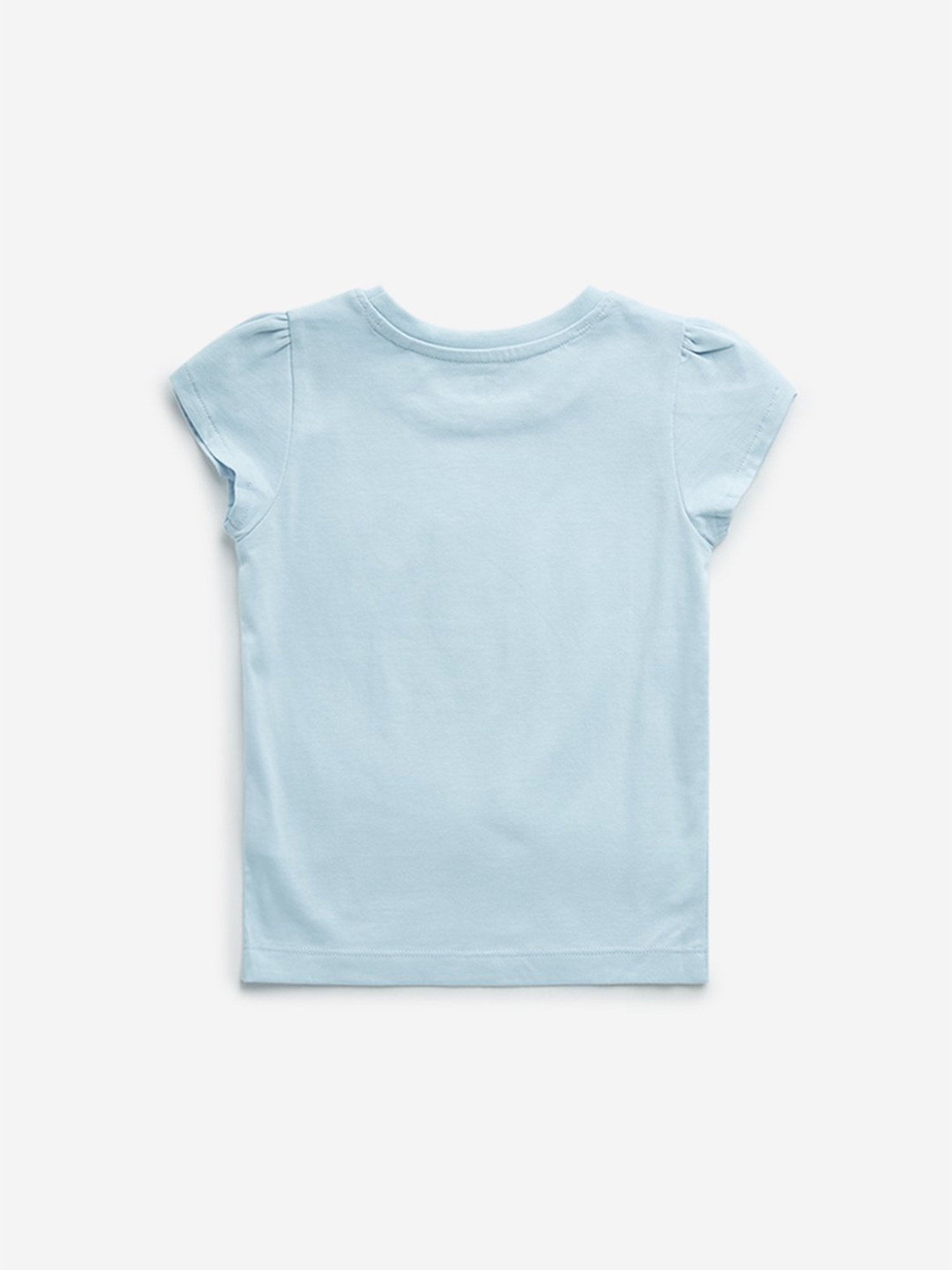 HOP Kids by Westside Light Blue Mermaid Design Cotton T-Shirt