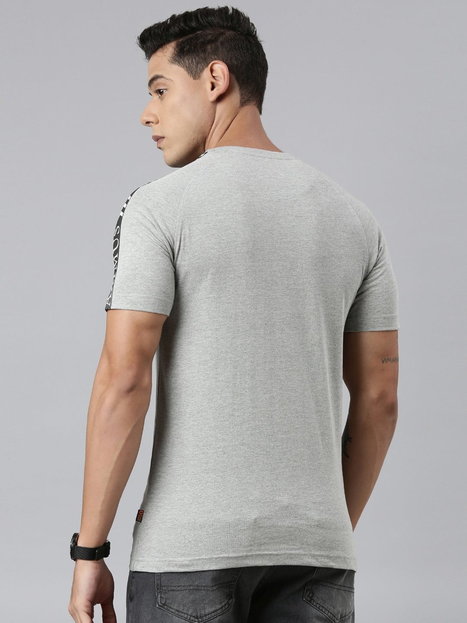 Dixcy Scott Maximus Grey Cotton Regular Fit T-Shirt