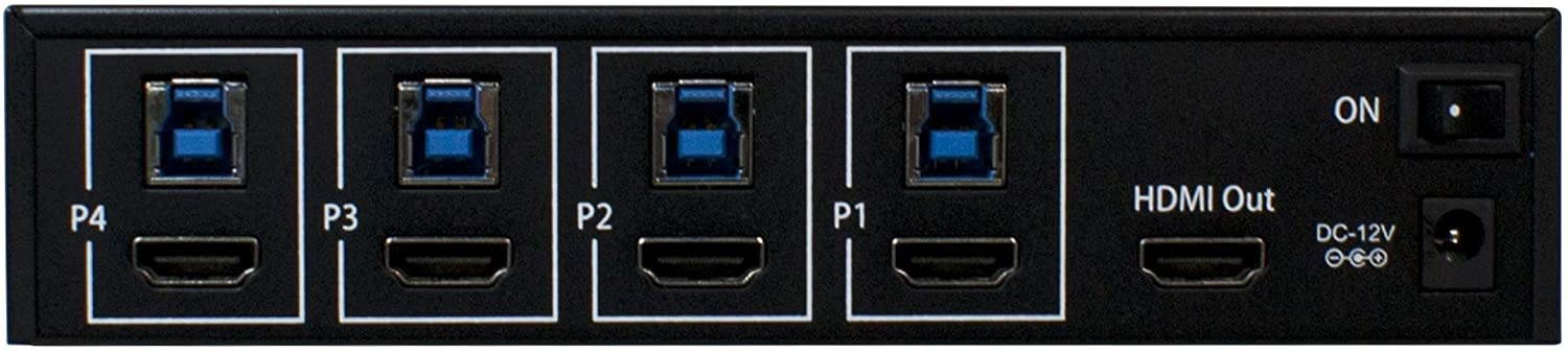HornetTek Quad HDMI 1080P/60FPS Multiview Switcher USB 3.0 Super KVM