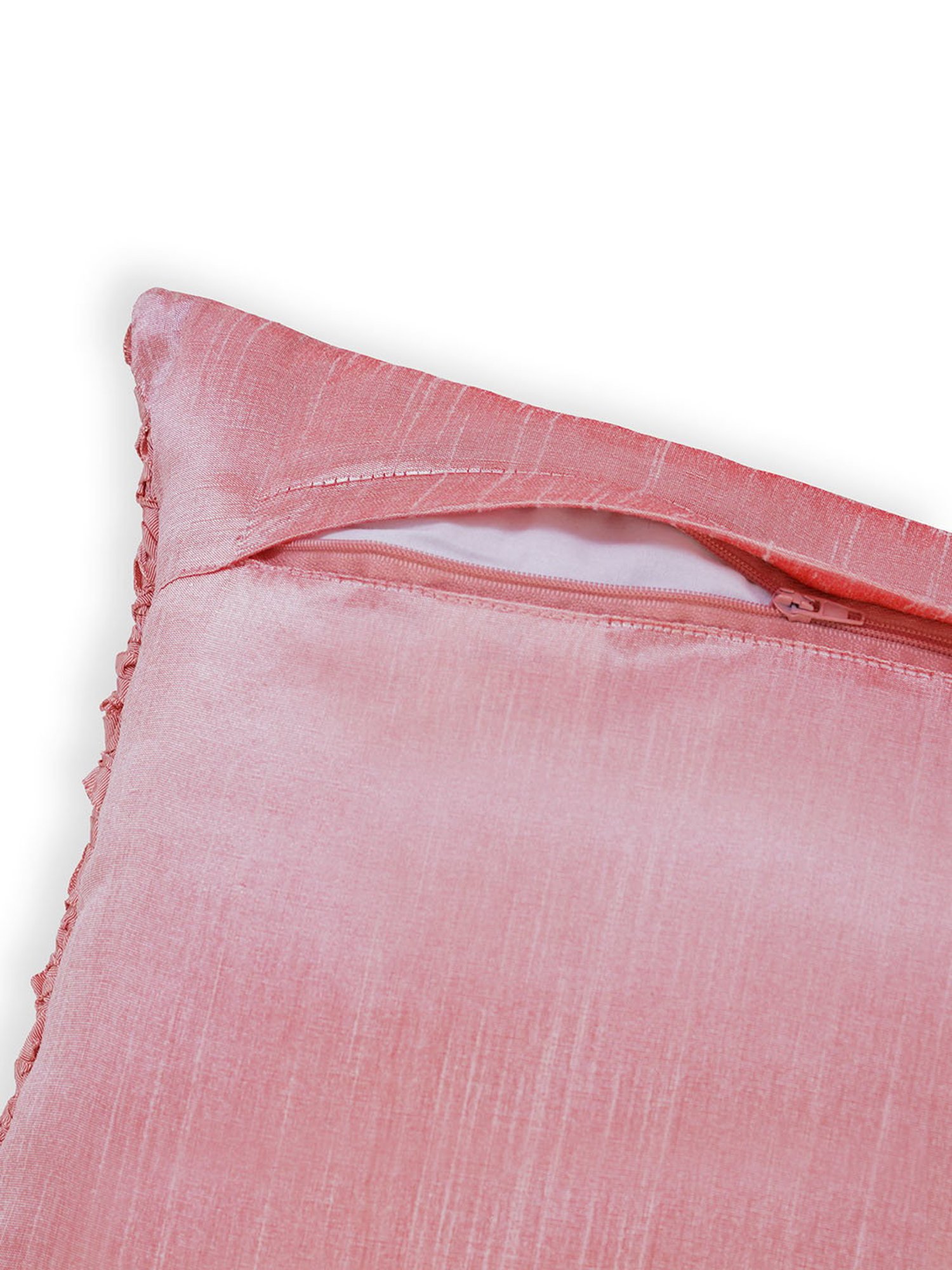 Pure Home and Living Pink Poly Dupion Textured Cushion Cover