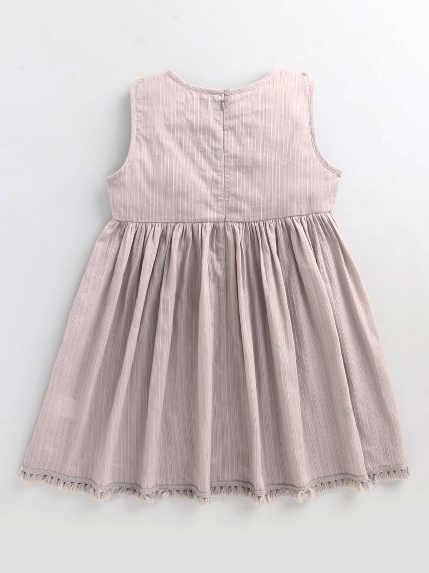 Cherry Crumble by Nitt Hyman Kids Grey Embroidered Dress