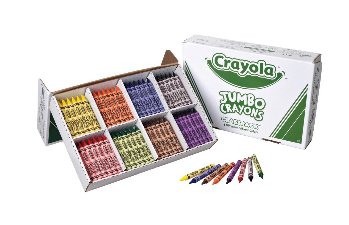 Crayola. 528389 Jumbo Classpack Crayons, 25 Each of 8 Colors, 200/Box