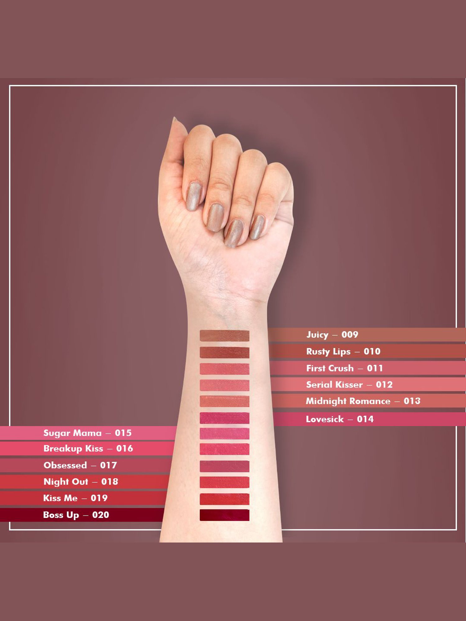 Glamveda Always On Matte Liquid Lipstick Mini Boss Up-020 - 1.2 ml