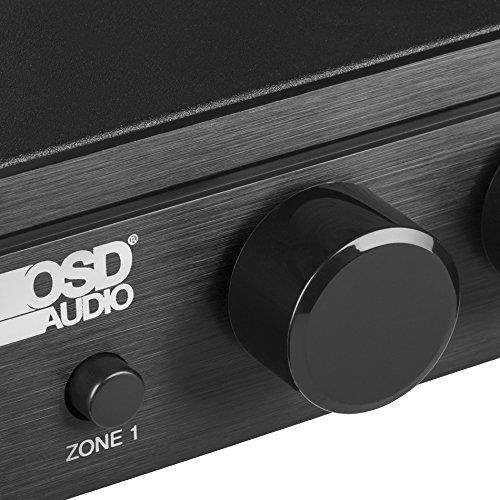 SS2V70 Mono 70V 2-Zone Brushed Aluminum Finish Speaker Selector with 2X Built-in 100W Volume Controls and Straight Pass Thru Output - OSD Audio