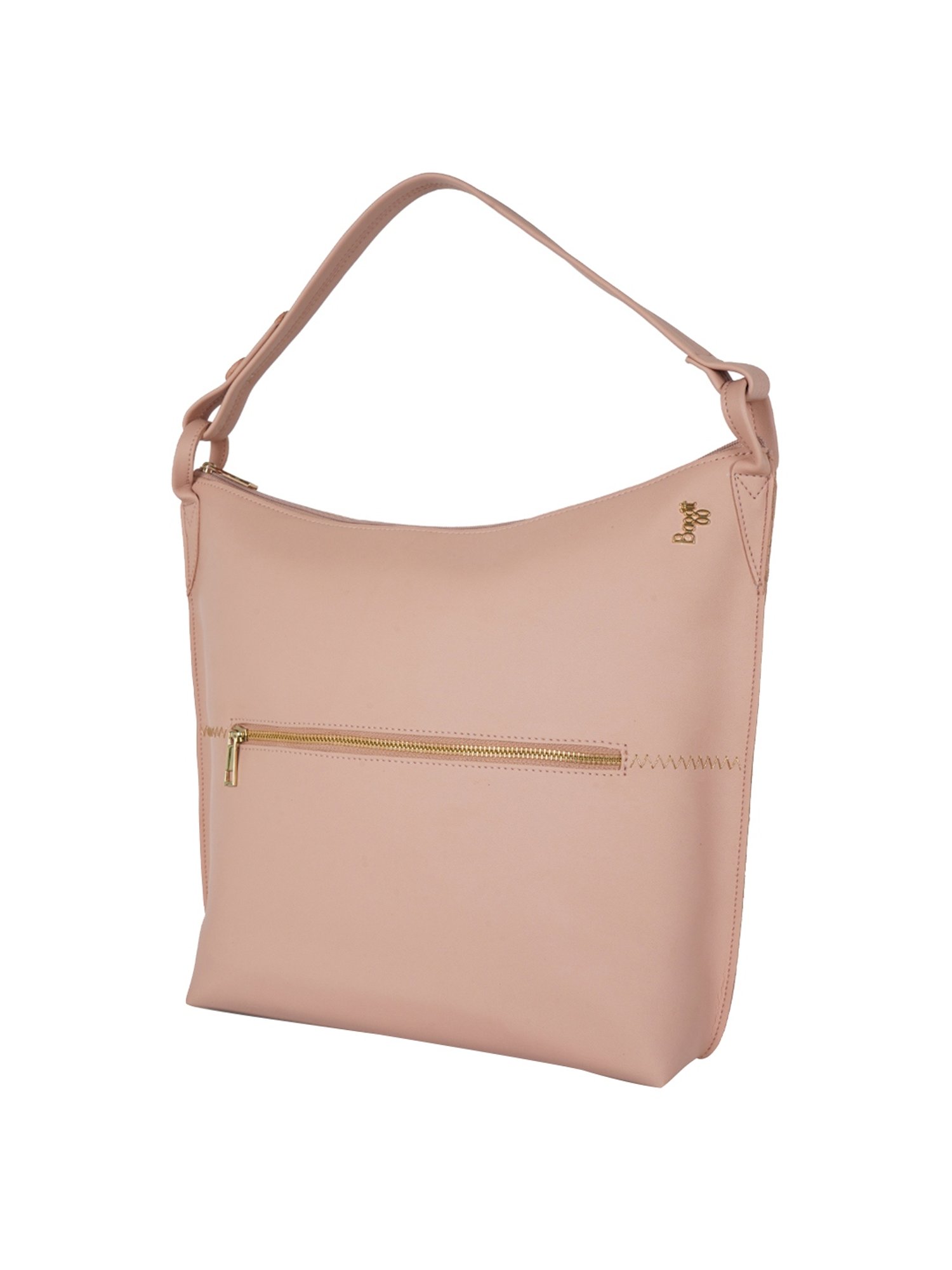 Baggit L Stallone Pink Solid Medium Hobo Handbag