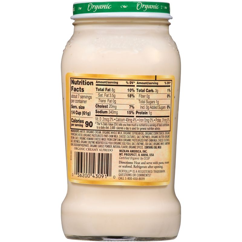 Bertolli Organic Creamy Alfredo Pasta Sauce - 15oz