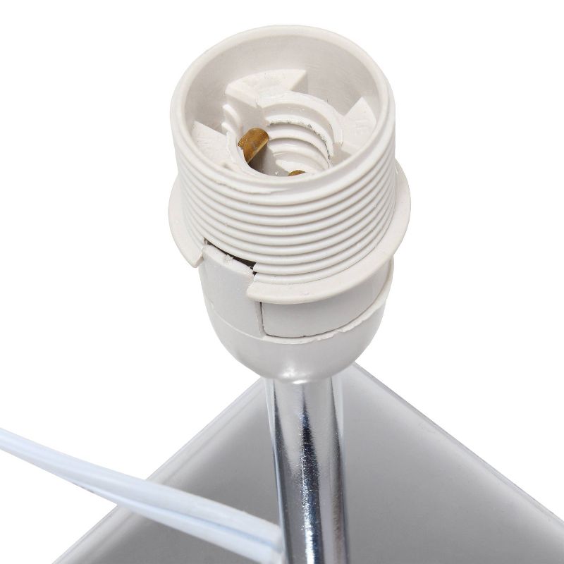 Mini Table Lamp with Squared Empire Fabric Shade Black - Simple Designs