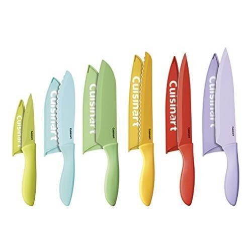 Cuisinart  C55-12PCER1  12pc Ceramic Coated Color Knife Set with Blade Guards