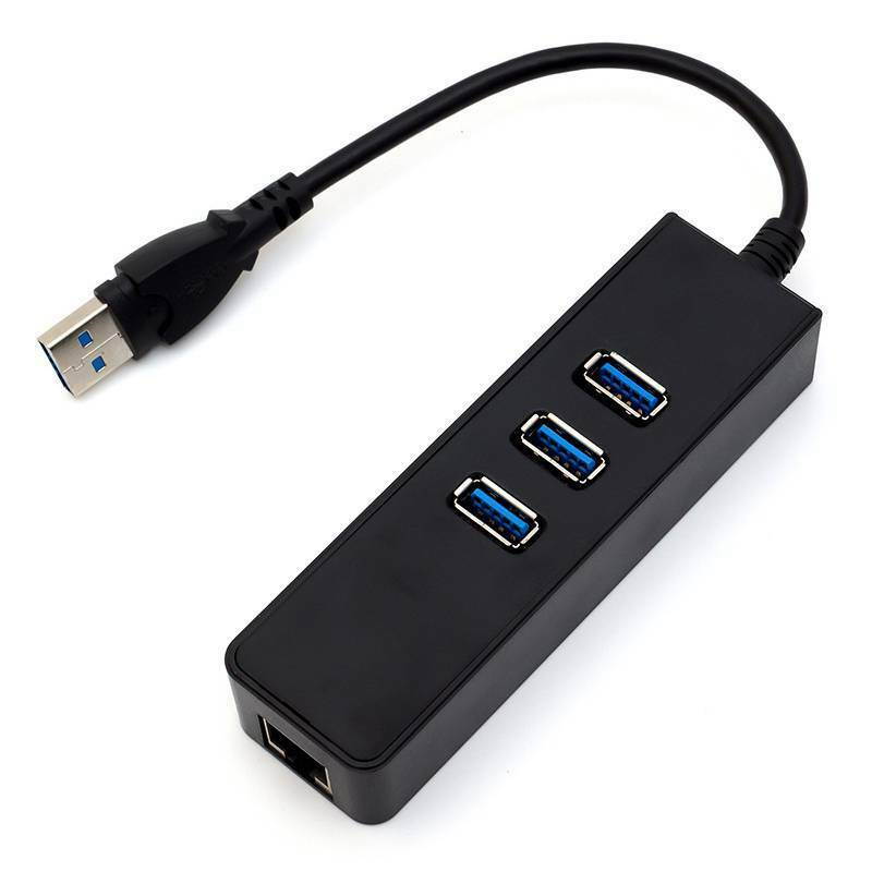 3-Port USB 3.0 HUB Splitter Gigabit Ethernet Lan RJ45 Network 1000Mbps Adapter Hub USB Extender
