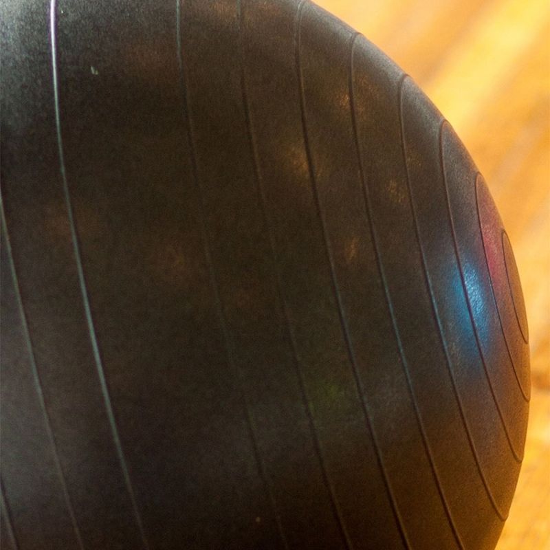 Power Systems Versa PRO Stability Inflatable Exercise Workout Ball Equipment for Home or Gym Balance & Strength Gain, 65 Centimeter/25.5 Inch (Black)