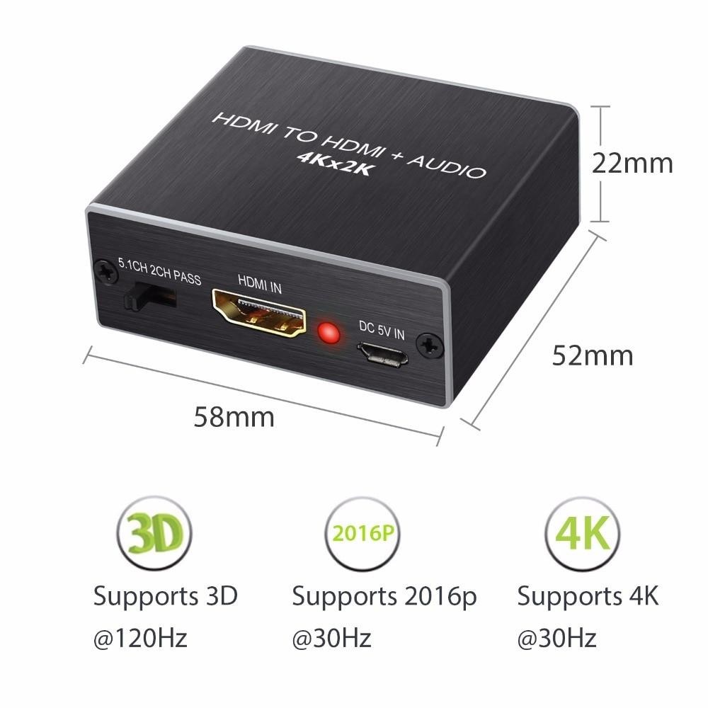 HDMI Audio Extractor Converter Support 4K X 2K 3D HDMI To Optical TOSLINK SPDIF HDMI  With 3.5mm Stereo Audio Splitter Adapter