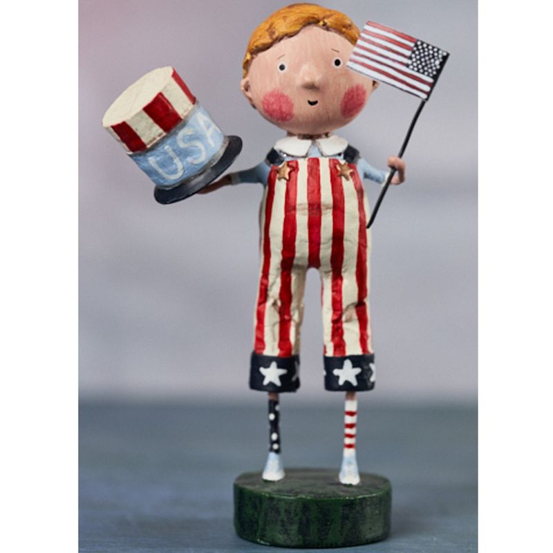 Lori Mitchell 5.5" Land That I Love American Flag Uncle Sam Hat  -  Decorative Figurines