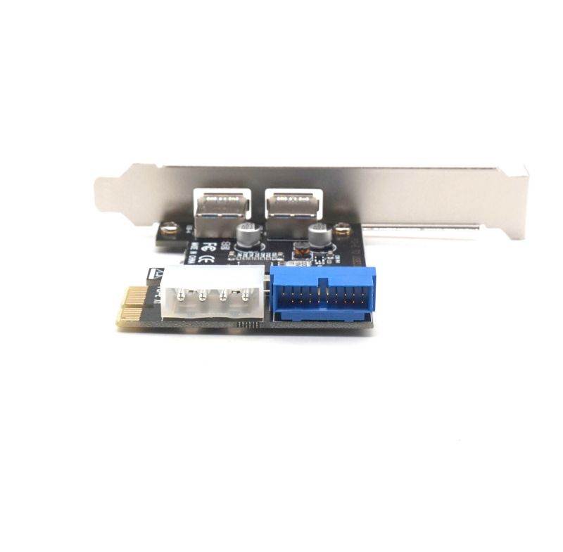 Weastlinks PCIE PCI-E to USB 3.0 Expansion Card External 2 Port USB3.0 + Internal 19pin Header PCIe Card 4pin IDE Power Connector
